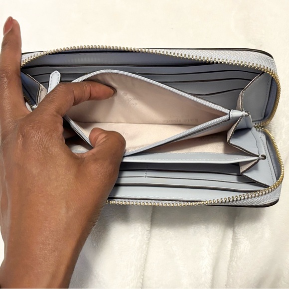 Kate Spade Continental Light Blue Zip-Around Wallet - Picture 13 of 15
